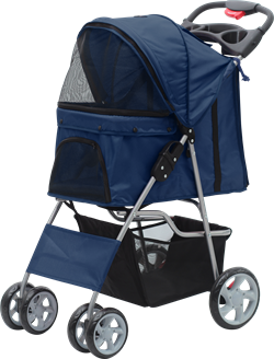 PAWISE Pet Stroller with 4 Wheels-Blue